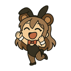 熊耳ロン毛バニーガール、クラブでバイト