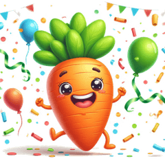 かわいいニンジンのカートゥーンステッカー