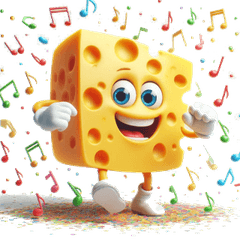 かわいいチーズカートゥーンステッカーで楽