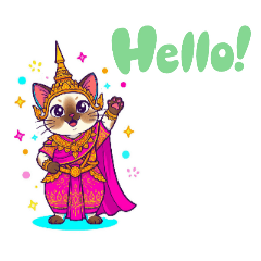 Cute cat dressed in Thai Costume