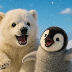 ♡楽しい冬のペンちゃん・キョクちゃん♡