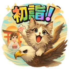 溫馨新年與療癒巫女貓