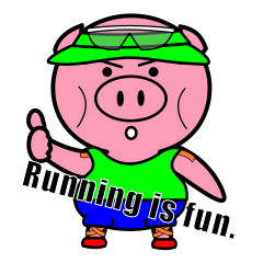 Cute pig Bootan [marathon,running2]