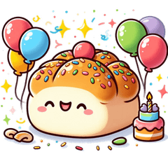 かわいい塩パンのカートゥーンスタンプで気