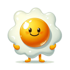 かわいい目玉焼きカートゥーンステッカーで