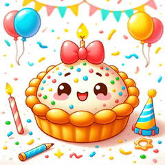 かわいいエッグタルトのスタンプで甘さ増し