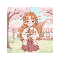 Cute girl dynamic stickers.