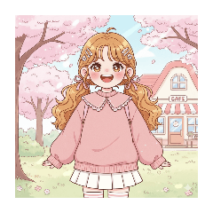 Cute girl with various expressions.