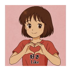 A nostalgic, hand-drawn anime-style girl