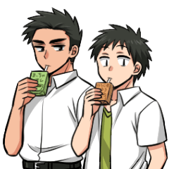 Akiyama and Hirono Sticker