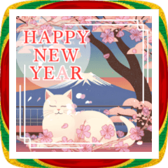 謹賀新年＊和風レトロ猫BIG