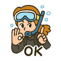 Diving girls' everyday stickers