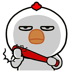 Deadpan chicken popup sticker set