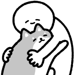 Cute husky and owner move Sticker