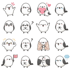 Hokkori Long-Tailed Tit Stamp