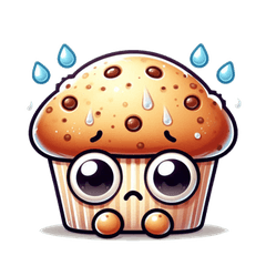 可愛いマフィンのカートゥーンステッカーで