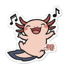 A Japanese-style HOPE axolotl Sticker