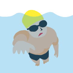 I love swimming! A moving swimmer
