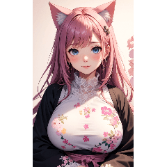 ピンクの猫女写真3