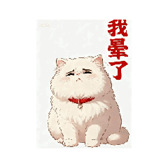 可愛小白貓生活用語