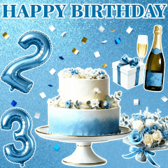 くすみブルーのお祝いアレンジ