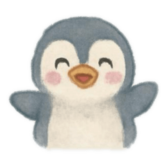 Cute Penguin stamps watercolor printings