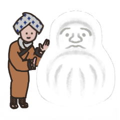 うごく。冬の農民スタンプ -畑仕事/農作業