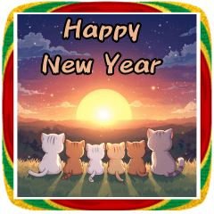 Animals First Sunrise New Year Stickers