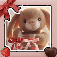 飛び出★うさぎのぬいぐるみ・バレンタイン