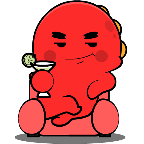 Grumpy Red Dino : Effect stickers