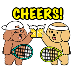 紅貴賓酷比X黃金犬狗蛋：網球俱樂部