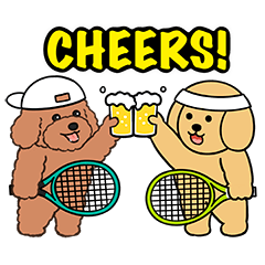 紅貴賓酷比X黃金犬狗蛋：網球俱樂部