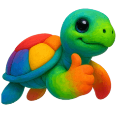 Happy Rainbow Turtle Friends