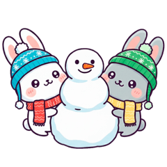White & Black Bunny : Winter Edition