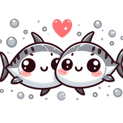 かわいいツナのカートゥーンステッカーで楽