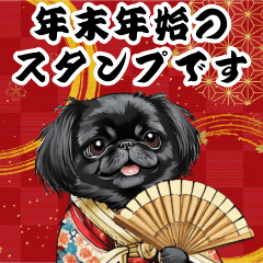 Cute Pekingese BIG New Year Holiday