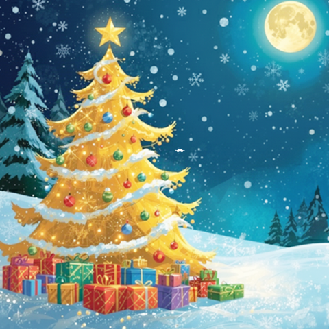 Moving Golden Santa Brings Happiness