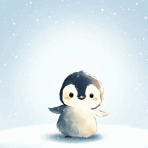 Friendly winter animals popping out