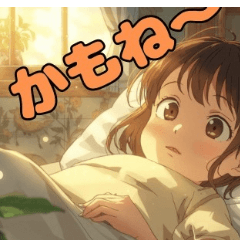 cute  little girl anime style greet ing