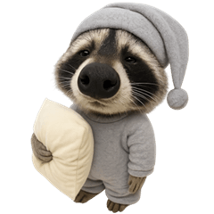 Sleepy Big-Nose Raccoon