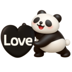 ぷくっとパンダ、気持ちで動くスタンプ。