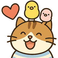 Orange Kitten and Its Bird Friends 2