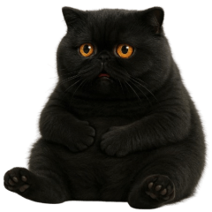 black cat mischievous face (No text)