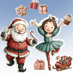 merrychristmas santa snowman gift Holly