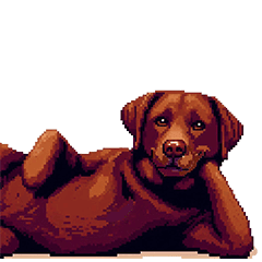 Pixelart noword Labrador Retriever brown