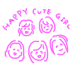 Happy cute girl ~Mom's sticker
