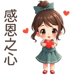 ♡甜美女孩50♡感恩之心 – LINE貼圖 | LINE STORE