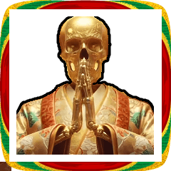 飛び出す★金色☠️骸骨☠️_お正月_あけおめ