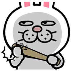 Deadpan Bunny with Sharp Eyes