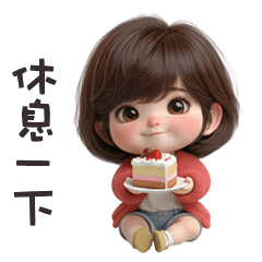 (⁎⁍̴̛ᴗ⁍̴̛⁎) 鮑伯頭女孩休息一下